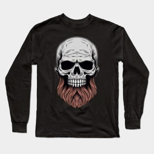 Skull with Beard Long Sleeve T-Shirt